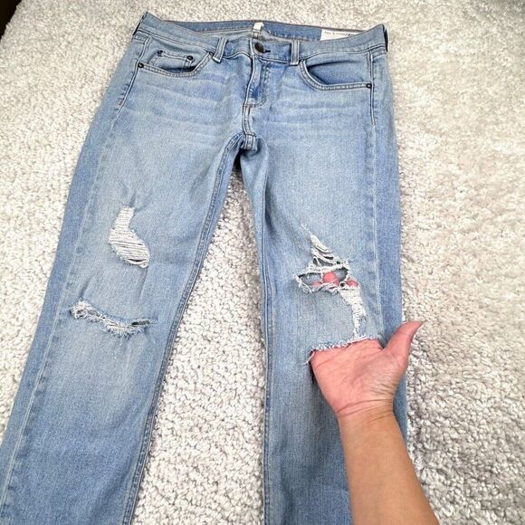 Rag & Bone Dre Capri Distressed Raw Hem Marina Wash - Picture 9 of 15